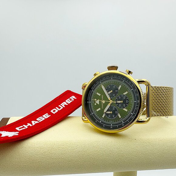 Invicta Chase Durer Flight Aviator 44MM Gold-Tone Case Green Dial Chrono Watch - Picture 2 of 8